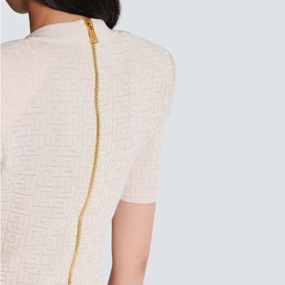 NWT, Women’s BALMAIN
Beige Monogram Dress, size 38 US size Medium - Picture 4 of 16